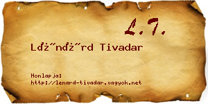 Lénárd Tivadar névjegykártya